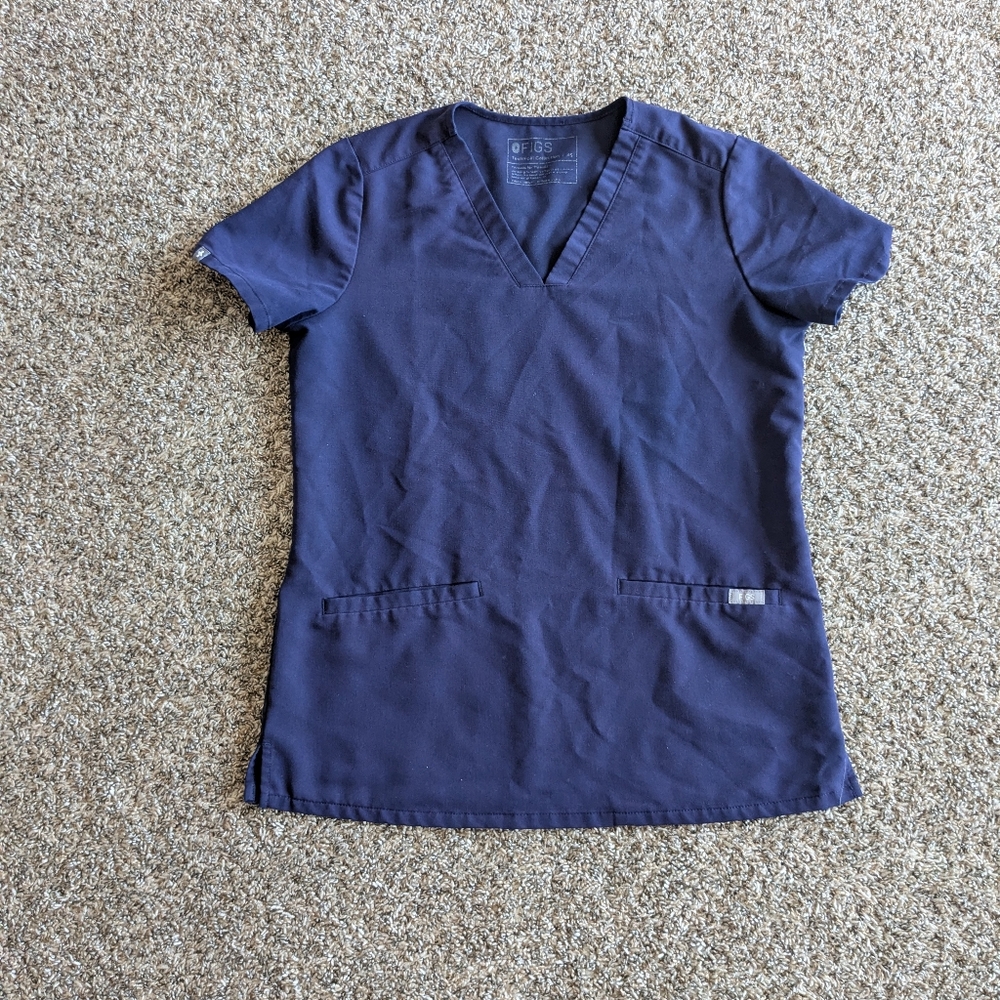 Figs Scrubs Top Size XS Blue